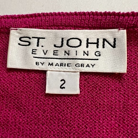 ST JOHN EVENING V-Neck  Long Gathered Sleeves - Picture 9 of 11
